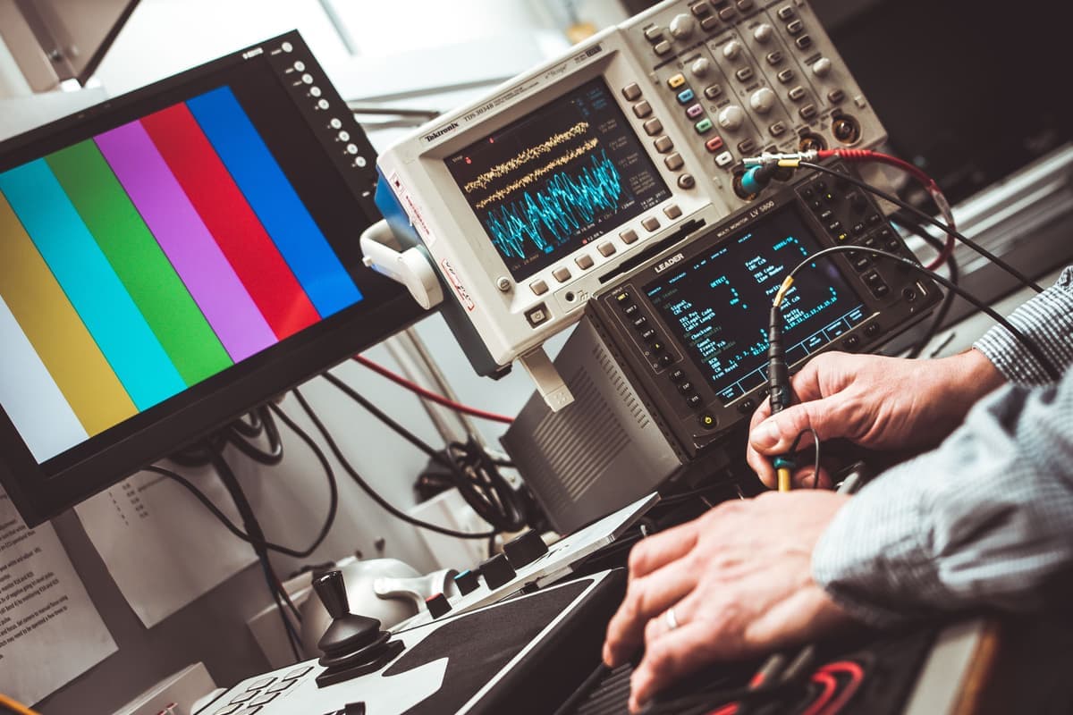 Electrical testing and certification equipment in a laboratory